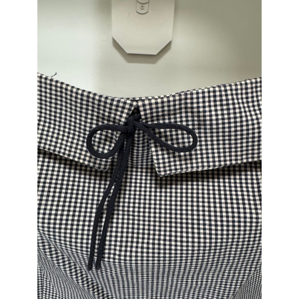 Ann Taylor LOFT Gingham Sheath Dress Womens 6 Black White Plaid Bow Retro‎ 90s - Picture 11 of 13